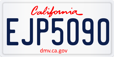 CA license plate EJP5090