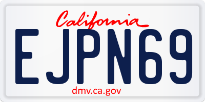 CA license plate EJPN69