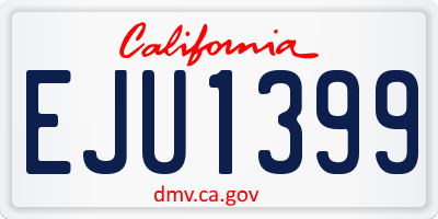 CA license plate EJU1399