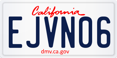 CA license plate EJVN06