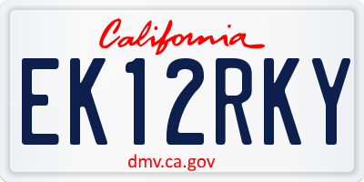 CA license plate EK12RKY