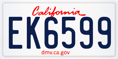 CA license plate EK6599