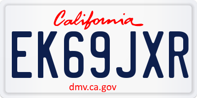 CA license plate EK69JXR