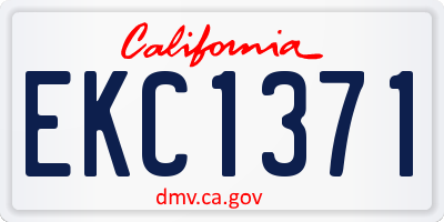 CA license plate EKC1371