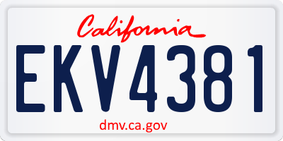 CA license plate EKV4381