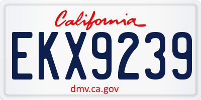 CA license plate EKX9239