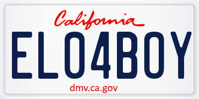 CA license plate EL04BOY