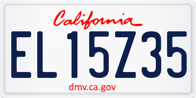 CA license plate EL15Z35
