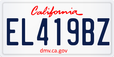 CA license plate EL419BZ