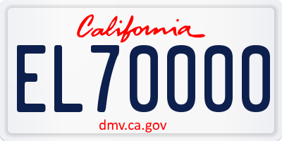 CA license plate EL70000