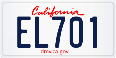 CA license plate EL701