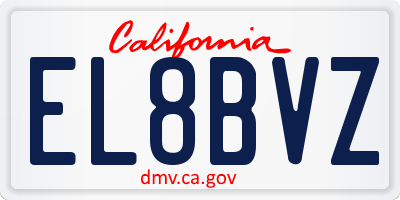 CA license plate EL8BVZ