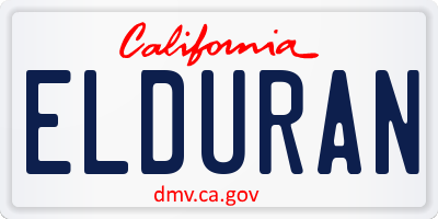 CA license plate ELDURAN