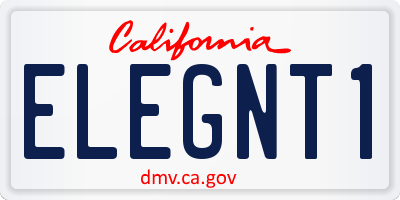 CA license plate ELEGNT1