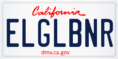 CA license plate ELGLBNR