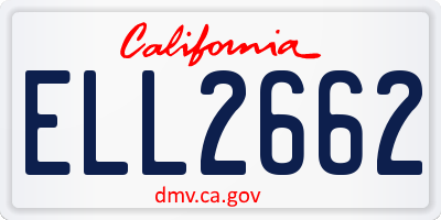 CA license plate ELL2662