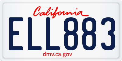 CA license plate ELL883