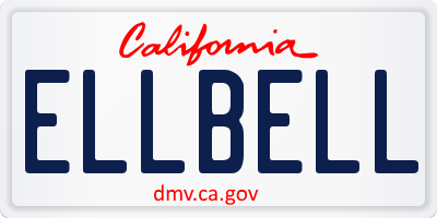 CA license plate ELLBELL