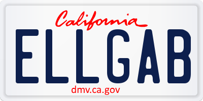 CA license plate ELLGAB