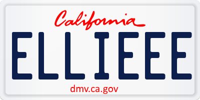 CA license plate ELLIEEE