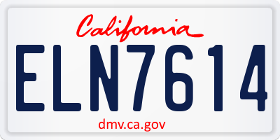 CA license plate ELN7614