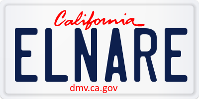 CA license plate ELNARE