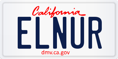 CA license plate ELNUR