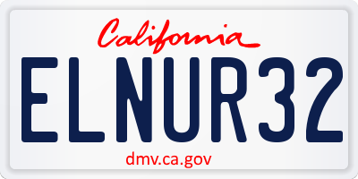 CA license plate ELNUR32