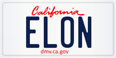 CA license plate ELON