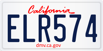 CA license plate ELR574