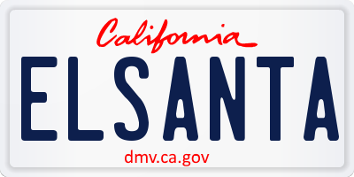 CA license plate ELSANTA