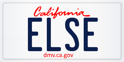 CA license plate ELSE