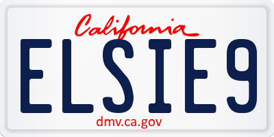 CA license plate ELSIE9