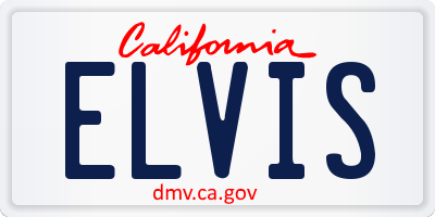 CA license plate ELVIS