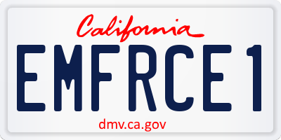 CA license plate EMFRCE1