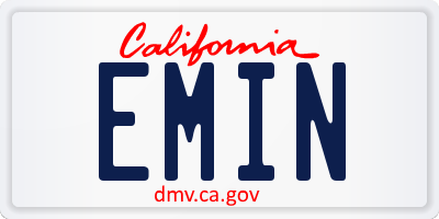 CA license plate EMIN