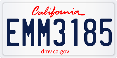 CA license plate EMM3185