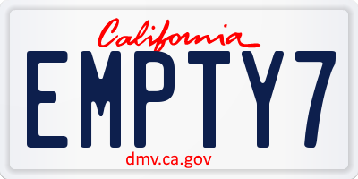 CA license plate EMPTY7