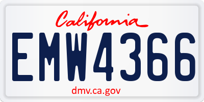 CA license plate EMW4366