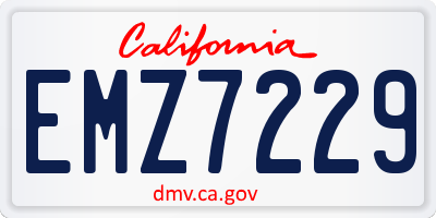 CA license plate EMZ7229