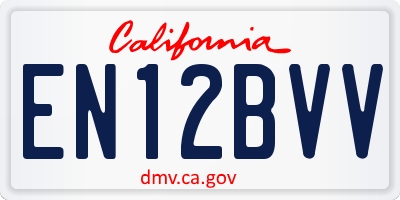 CA license plate EN12BVV