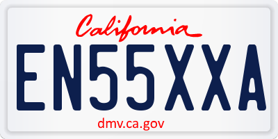 CA license plate EN55XXA