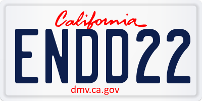 CA license plate ENDD22