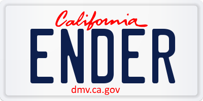 CA license plate ENDER