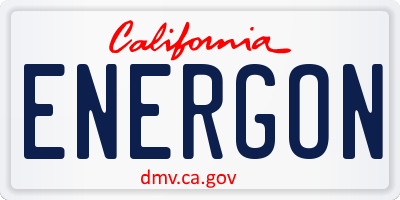 CA license plate ENERGON