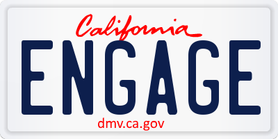 CA license plate ENGAGE