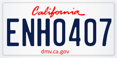 CA license plate ENH0407