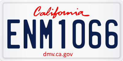 CA license plate ENM1066