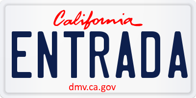 CA license plate ENTRADA