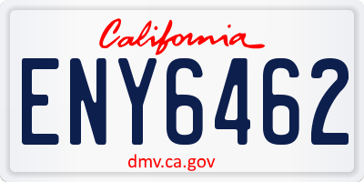 CA license plate ENY6462